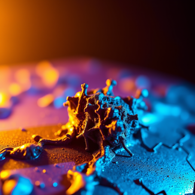 Hyper-detailed Macro Shot of Fractal-like Dendritic Cor...