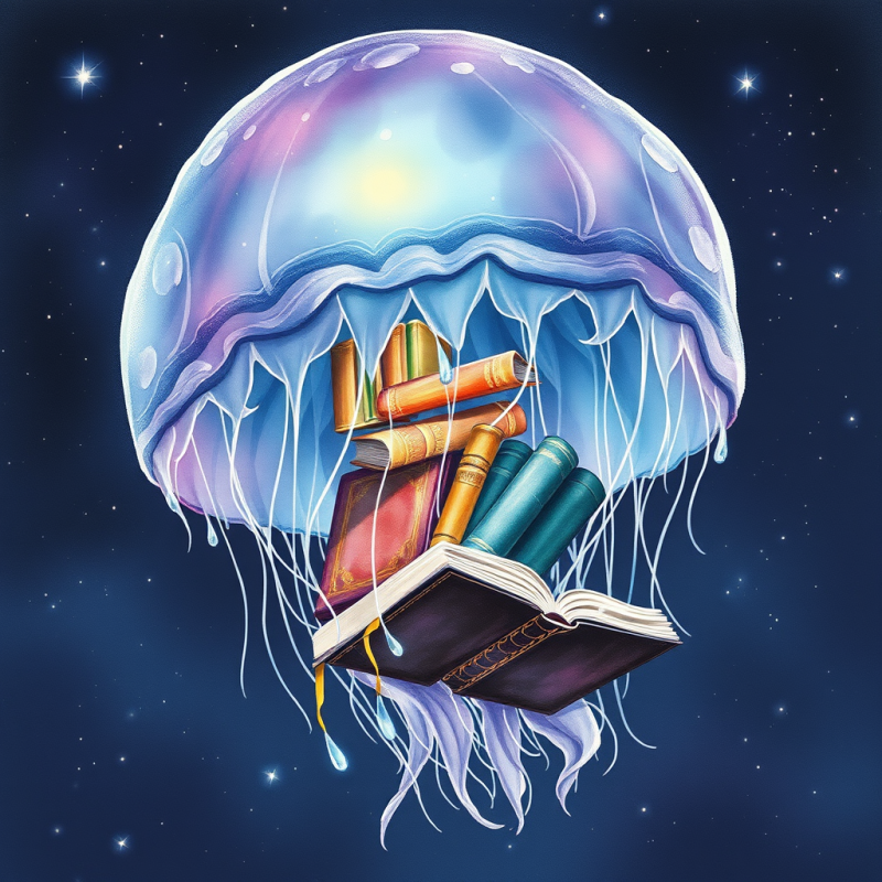 Hyper-detailed Watercolor Illustration of a Floating Li...