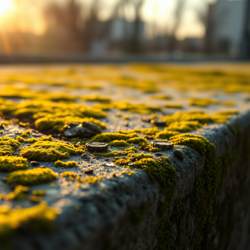 Hyper-realistic Close-up of a Moss-covered