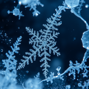 Ice Crystals Forming Fern-like Fractals On Cold Glass