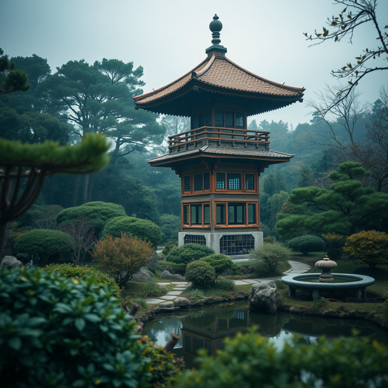Japanese Garden with Pagoda Peaceful Zen Travel