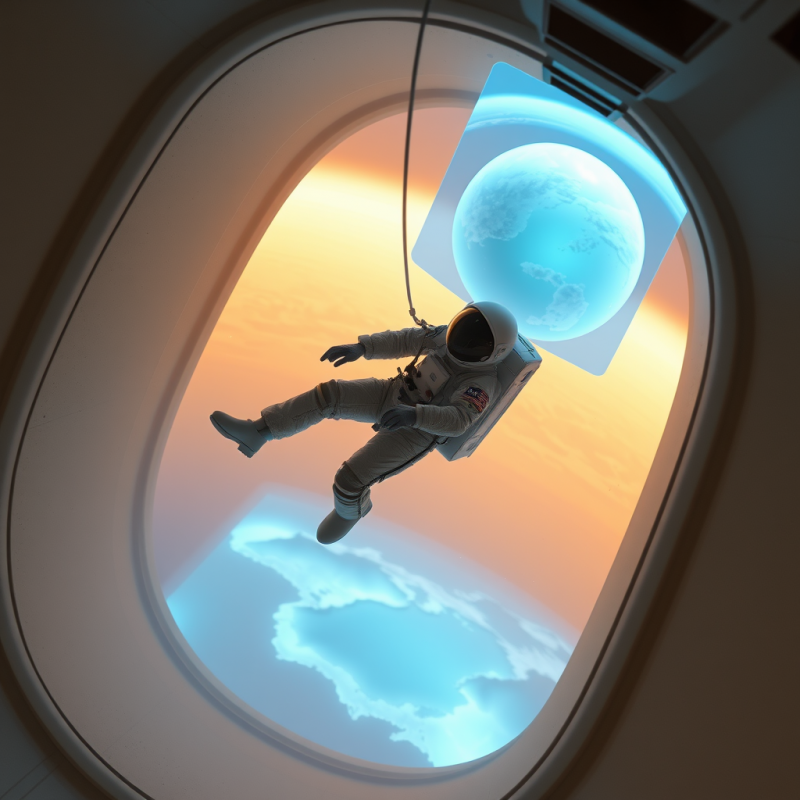 Lone Astronaut in a Weathered Nasa Spacesuit Floats Mid...