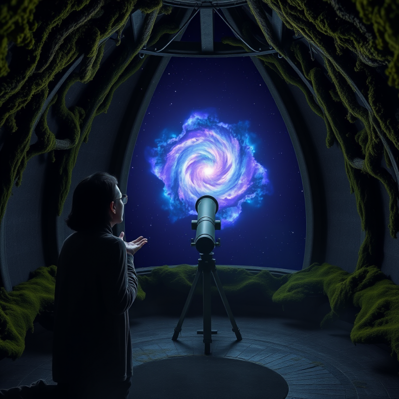 Lone Astronomer in a Moss-covered Observatory Dome at M...