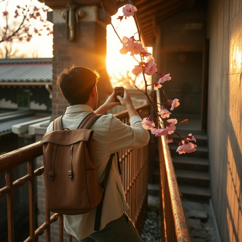 Lone Backpacker in a Sun-bleached