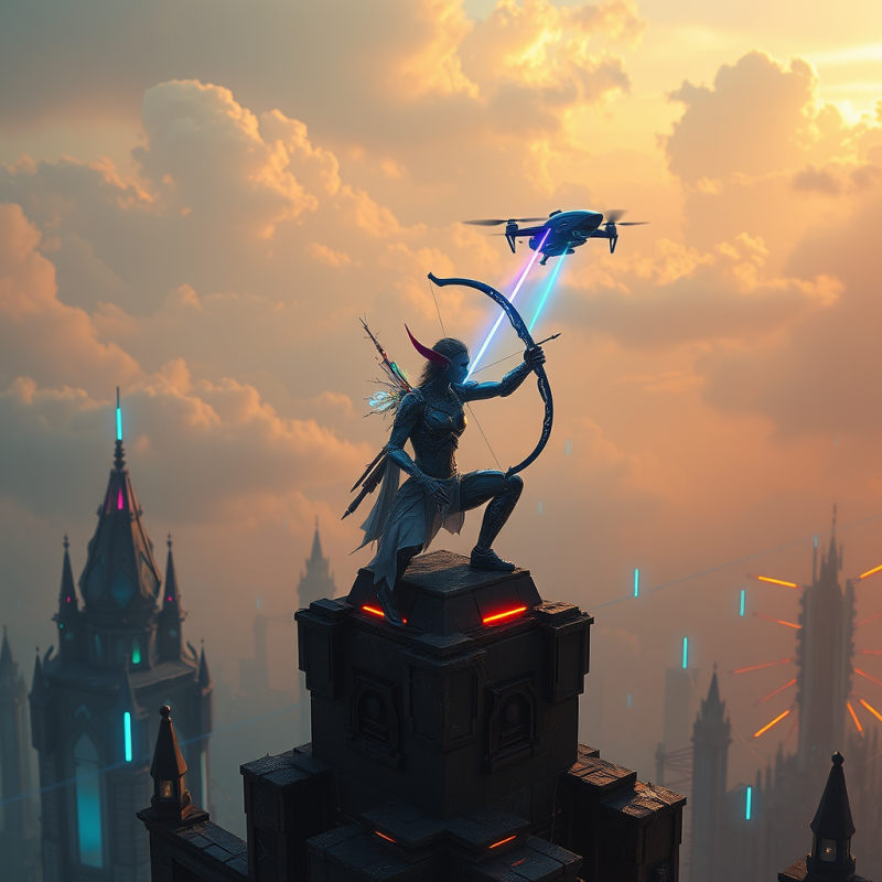 Lone Cybernetic Elf Warrior