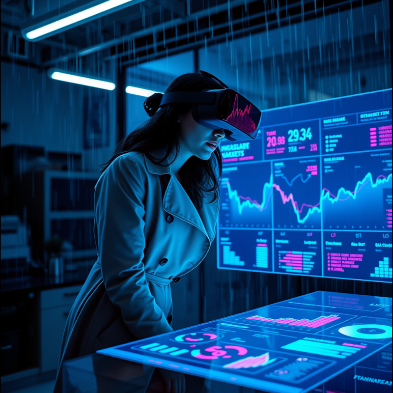 Lone Entrepreneur in a Neon-lit Underground Lab