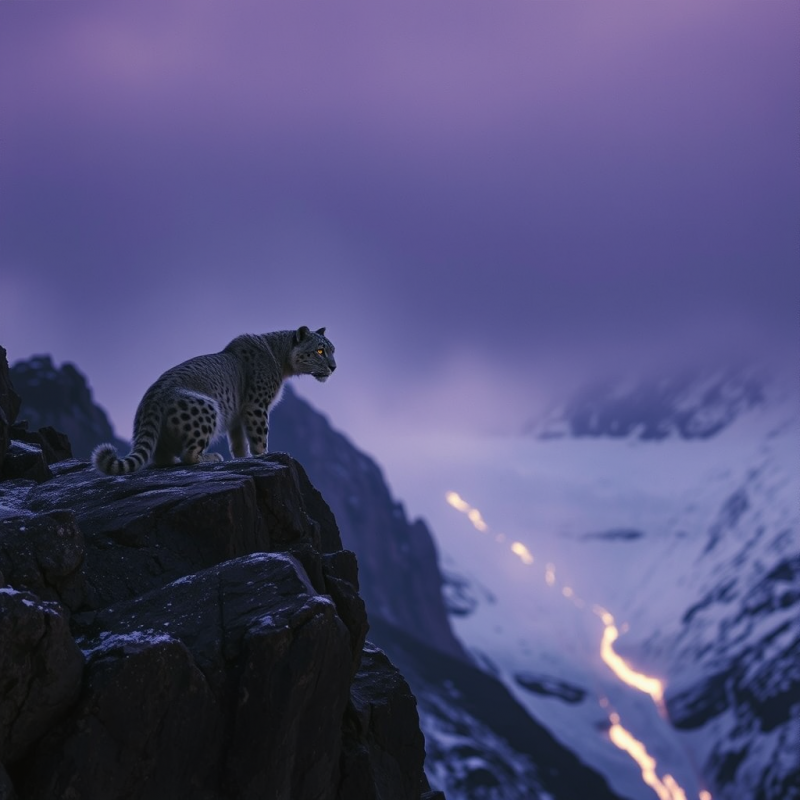 Lone Snow Leopard