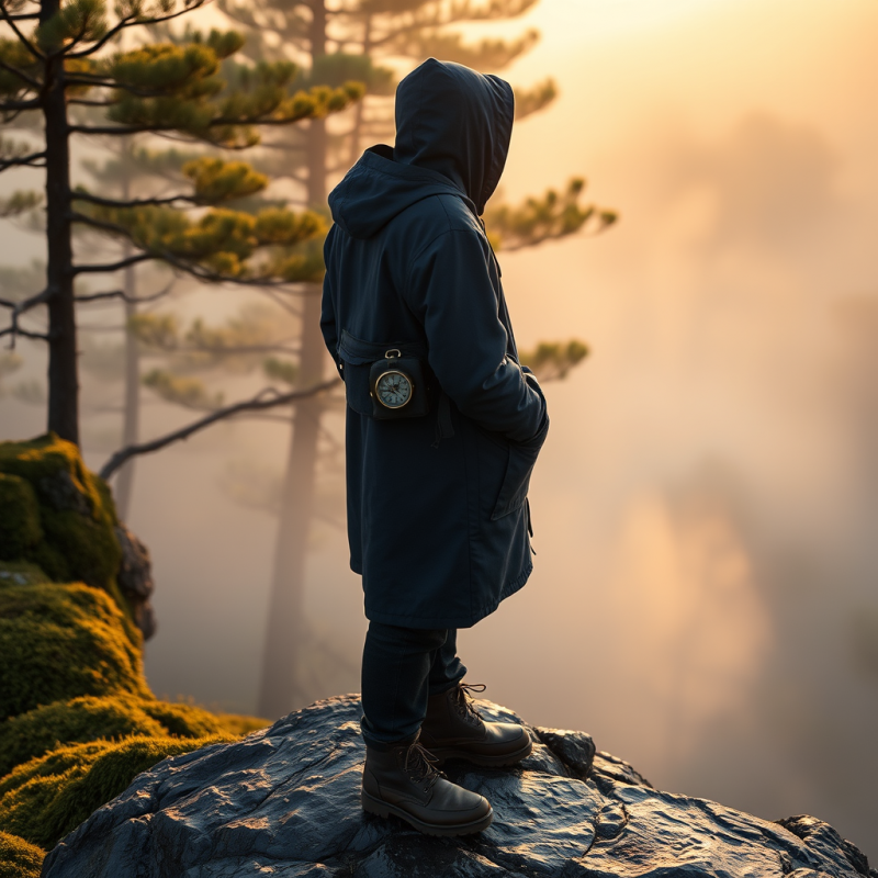 Lone Traveler in a Hand-stitched