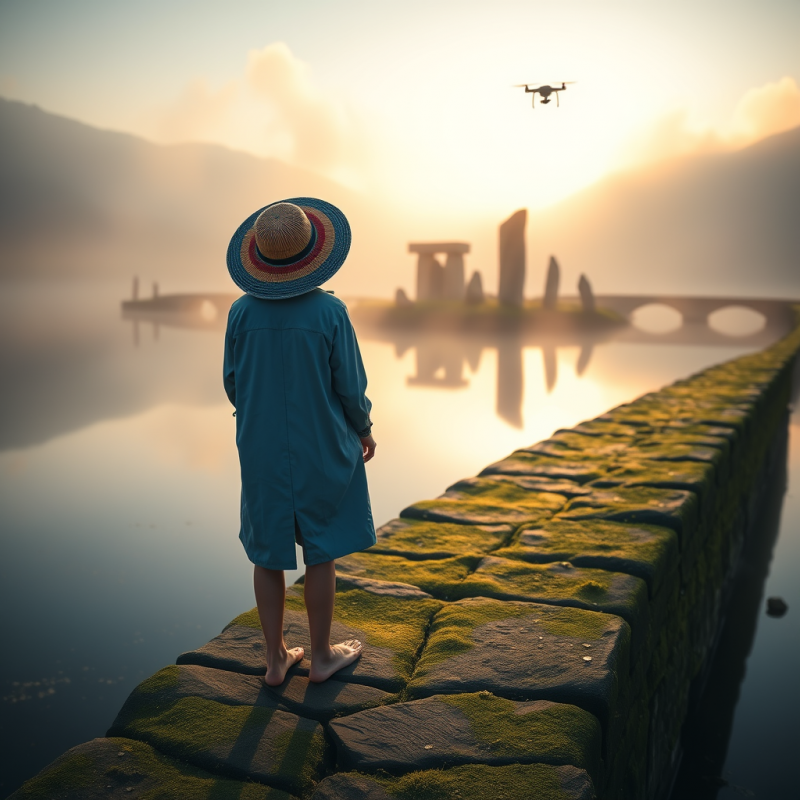 Lone Traveler in a Vibrant