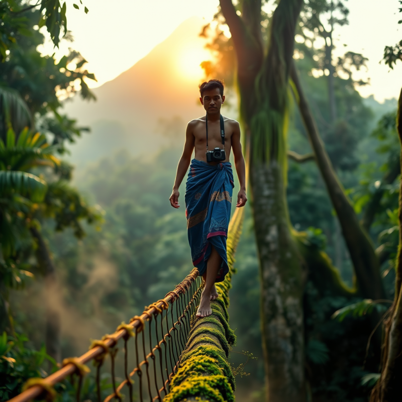 Lone Traveler in a Vibrant