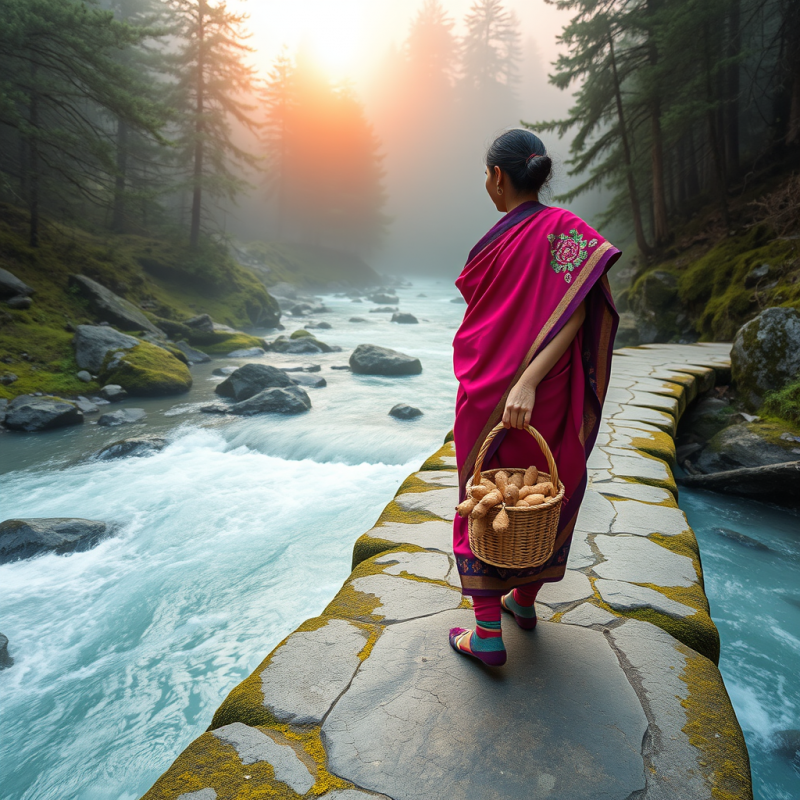 Lone Traveler in a Vibrant