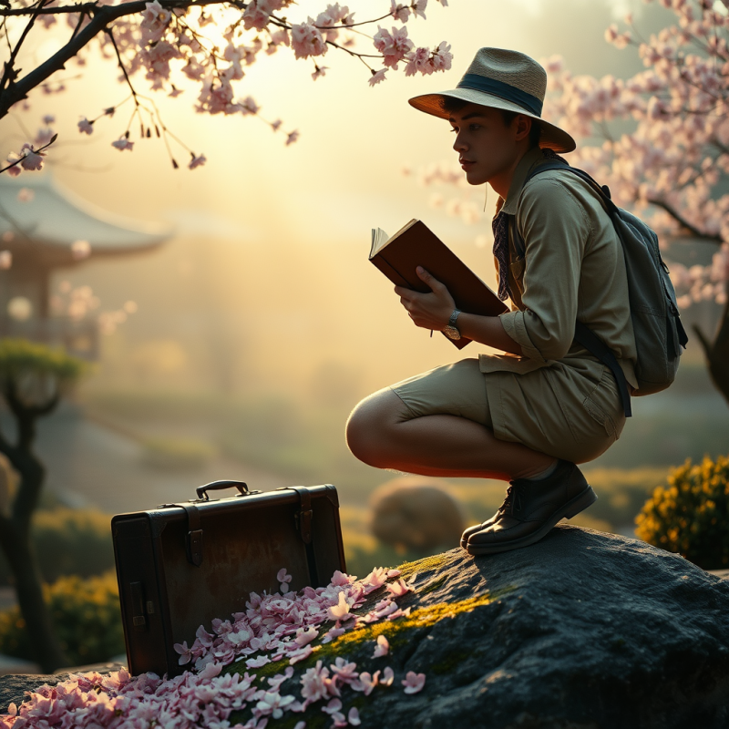 Lone Traveler in a Vintage 1970s Safari Hat and Faded K...