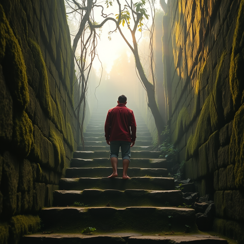 Lone Traveler in a Weathered