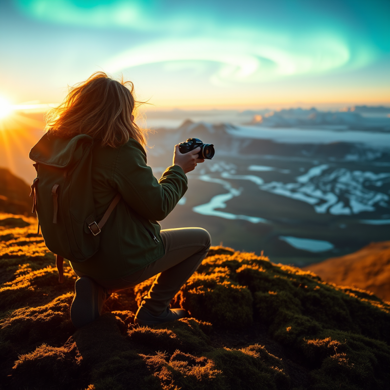 Lone Traveler with a Weathered Leather Backpack and a V...