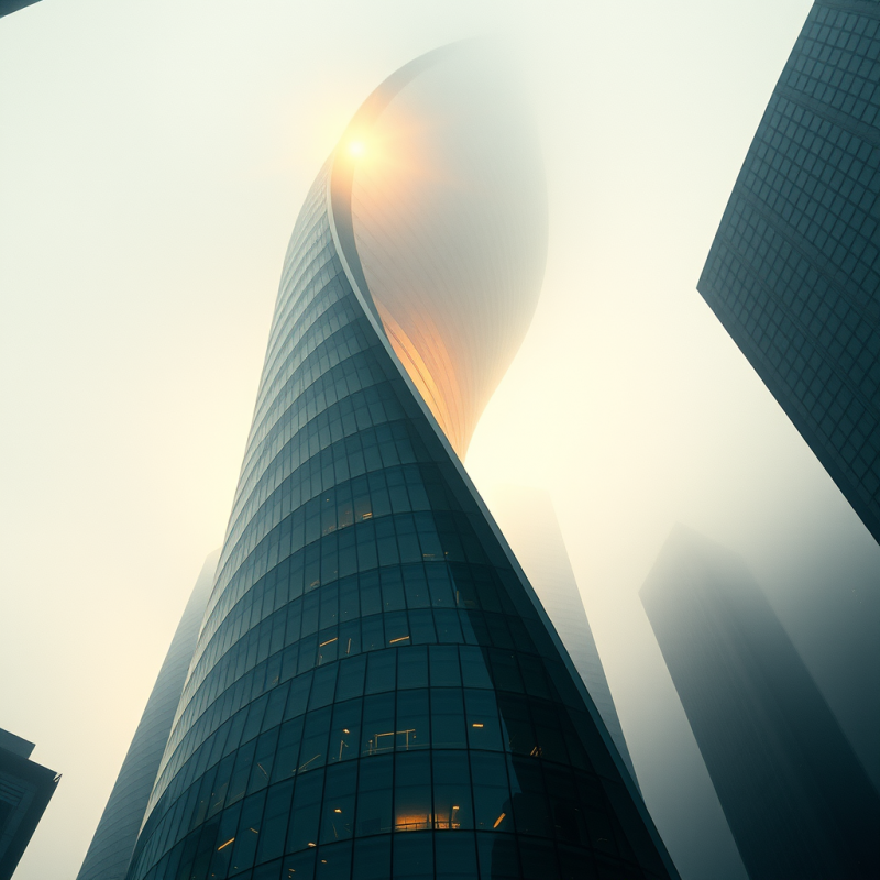 Low-angle Dawn Shot of a Spiraling