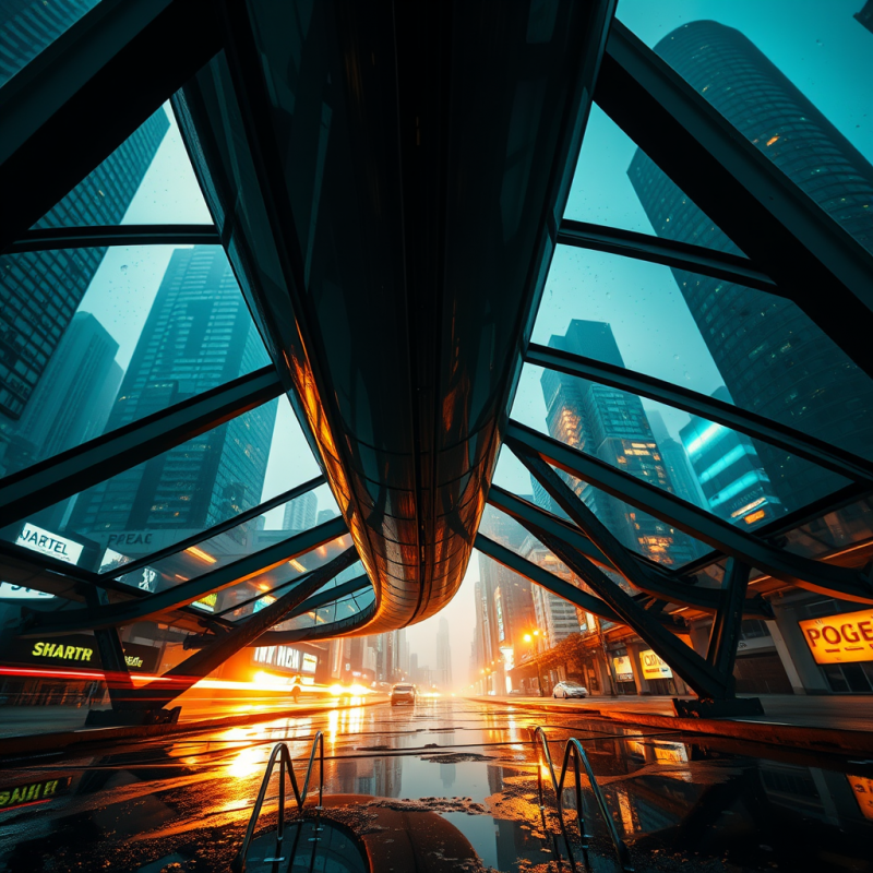 Low-angle Drone Shot at Golden Hour Capturing the Under...