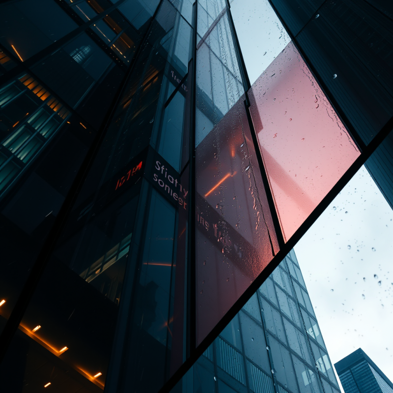 Low-angle Shot at Dawn Through the Geometrically Fractu...