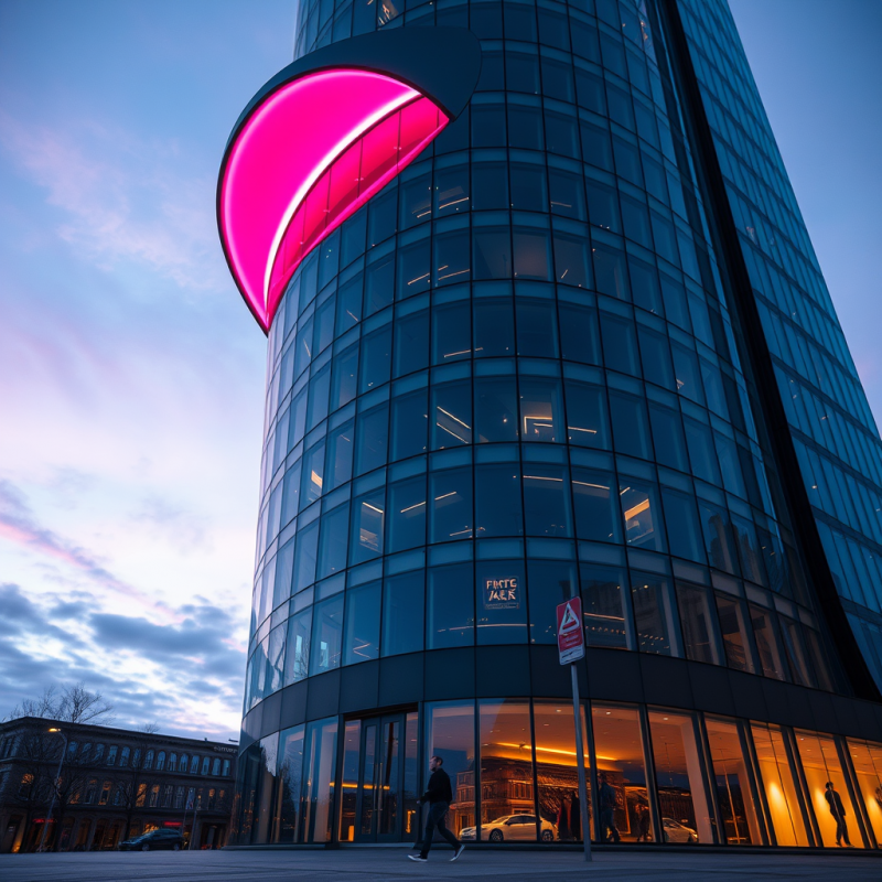 Low-angle Shot at Dusk of a Sleek