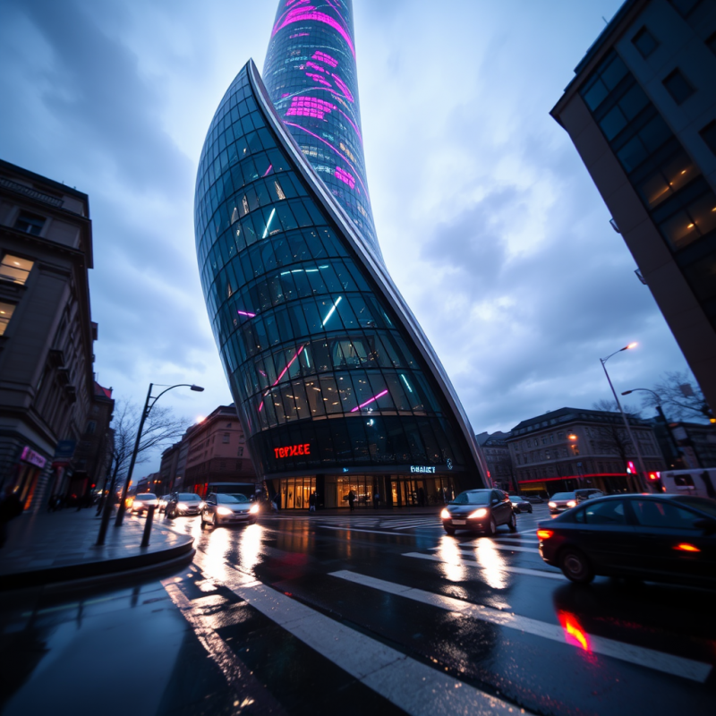 Twisting Tower at Twilight