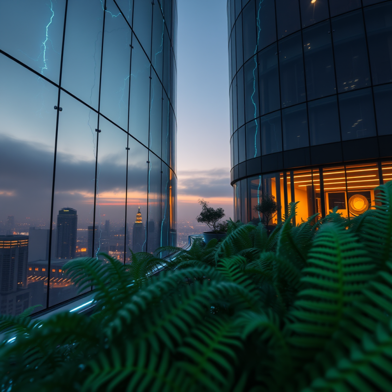 Low-angle Shot at Dusk of a Translucent