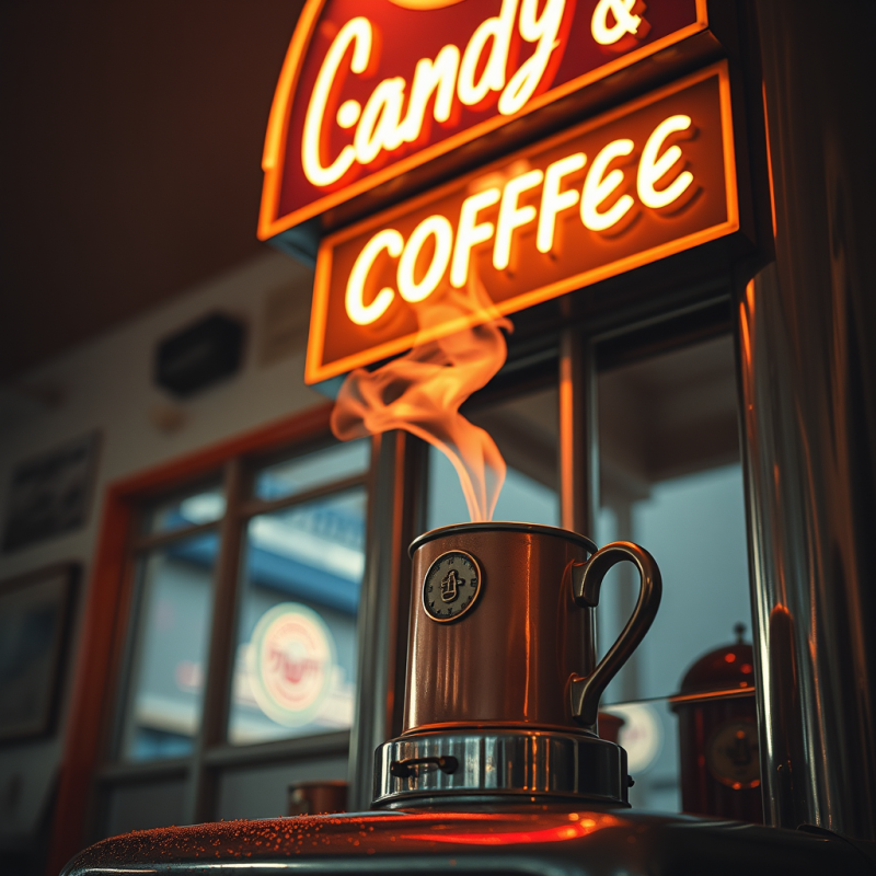 Low-angle Shot of a 1950s Chrome-plated Soda Fountain P...