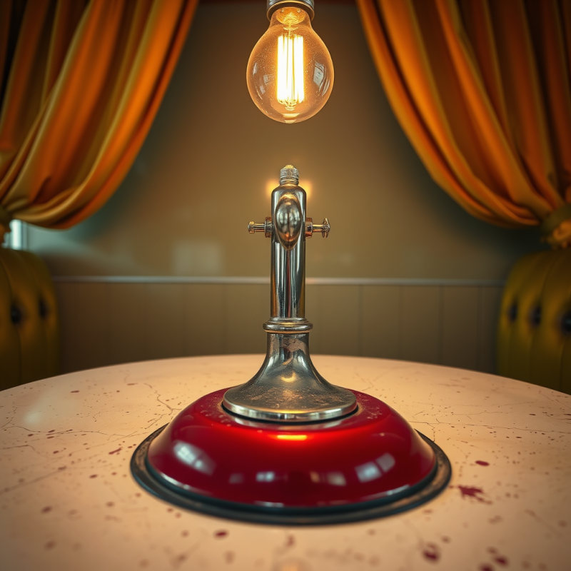 Low-angle Shot of a 1950s Chrome Soda Fountain Pump Gli...