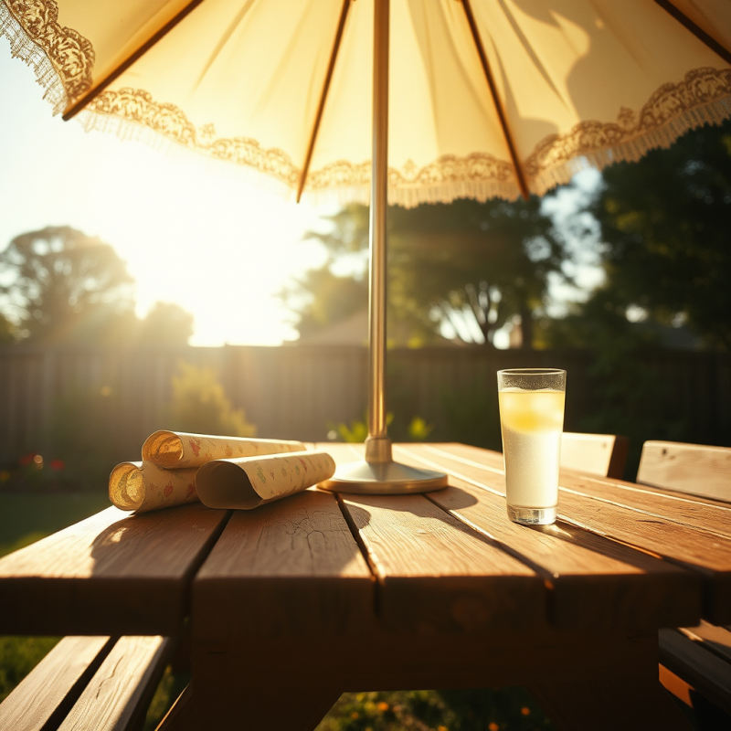 Low-angle Shot of a 1950s-era Chrome-and-lace Parasol R...