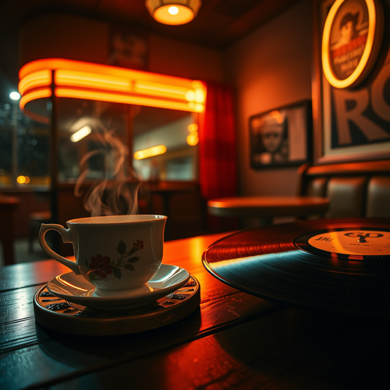 Low-angle Shot of a 1950s Porcelain Coffee Set Glowing ...