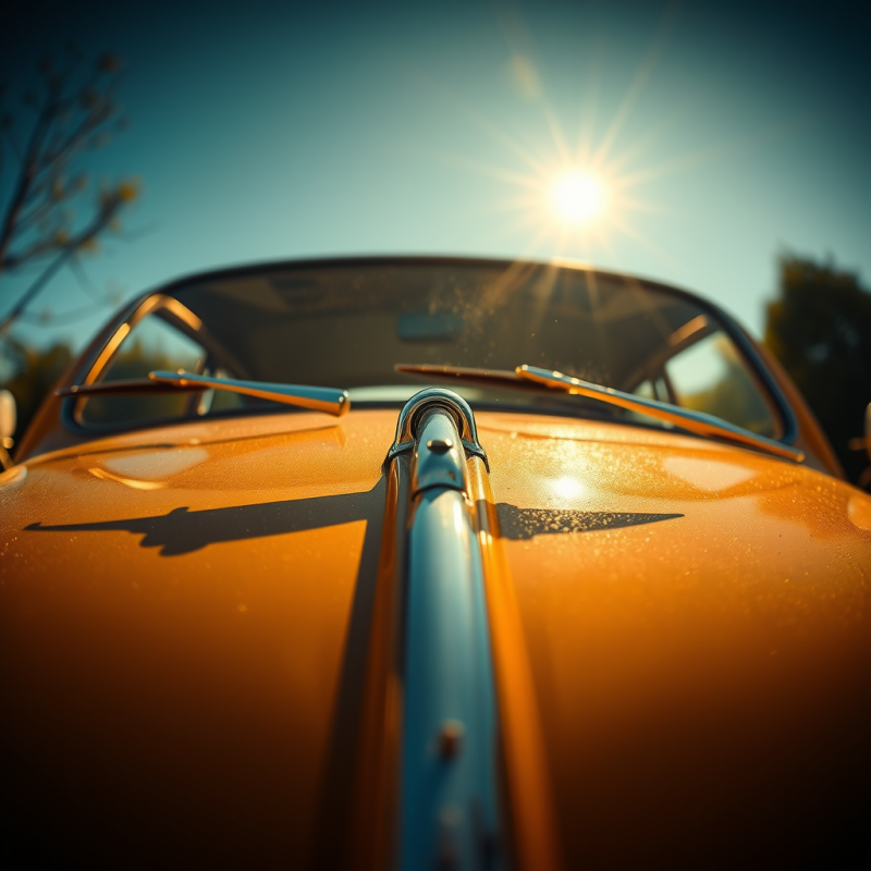 Low-angle Shot of a 1957 Chrome-and-amber Windshield Wi...