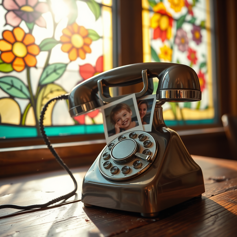 Low-angle Shot of a 1960s Chrome and Bakelite Rotary Ph...