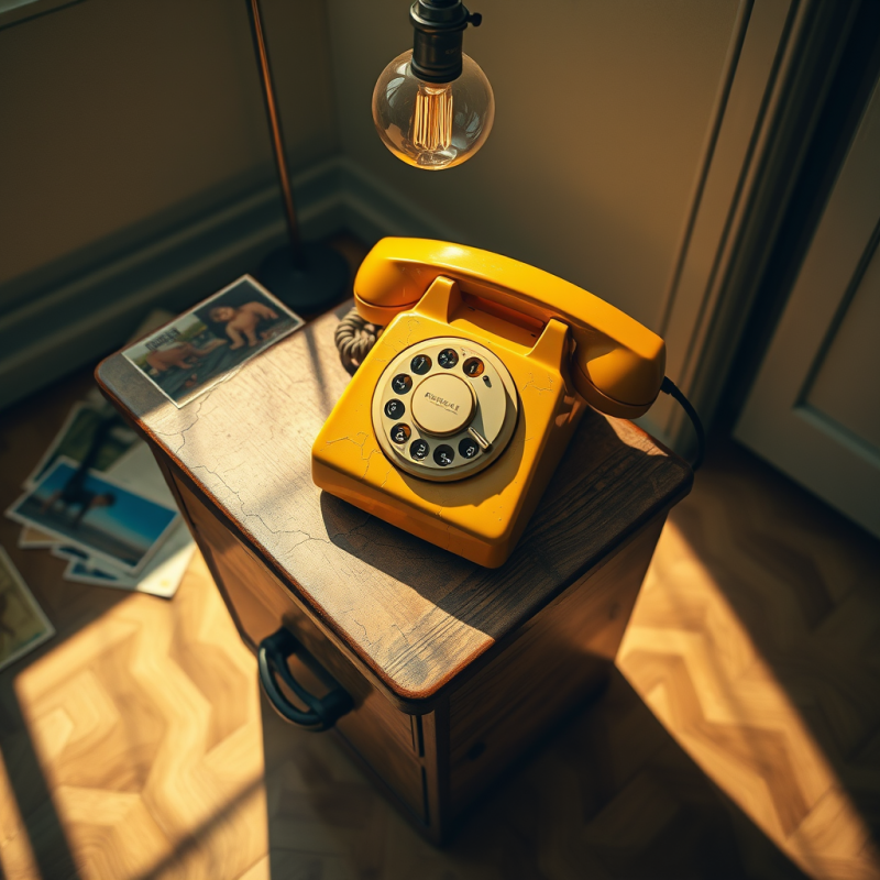 Low-angle Shot of a 1960s-era Rotary Telephone Perched ...