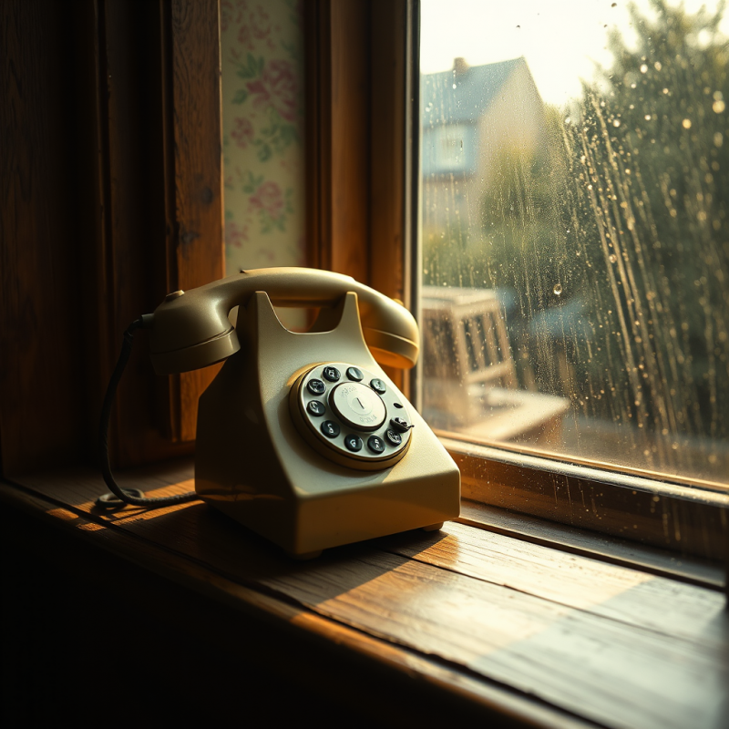 Low-angle Shot of a 1960s-era Rotary Telephone Perched ...