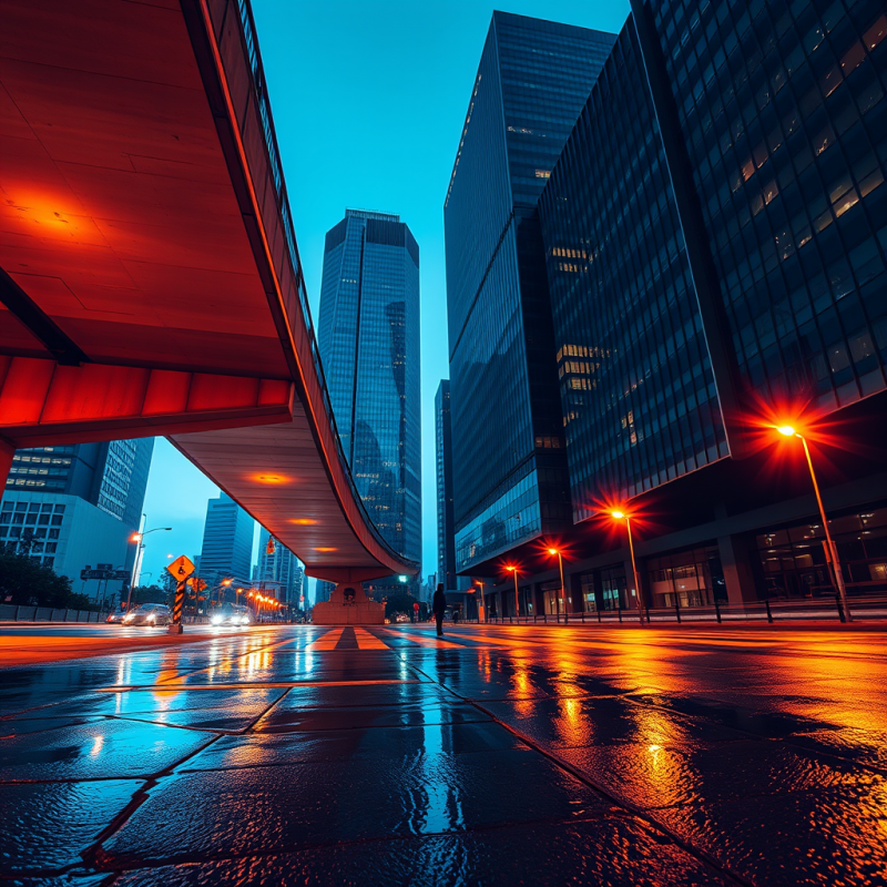 Low-angle Shot of a Brutalist Concrete Bridge at Twilight