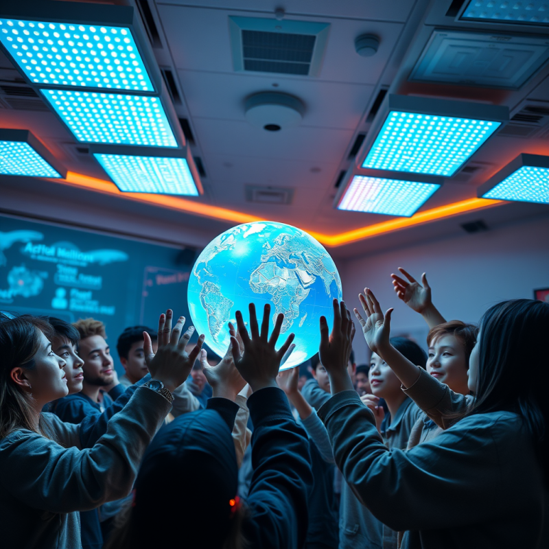 Low-angle Shot of a Diverse Group of Students Huddled A...