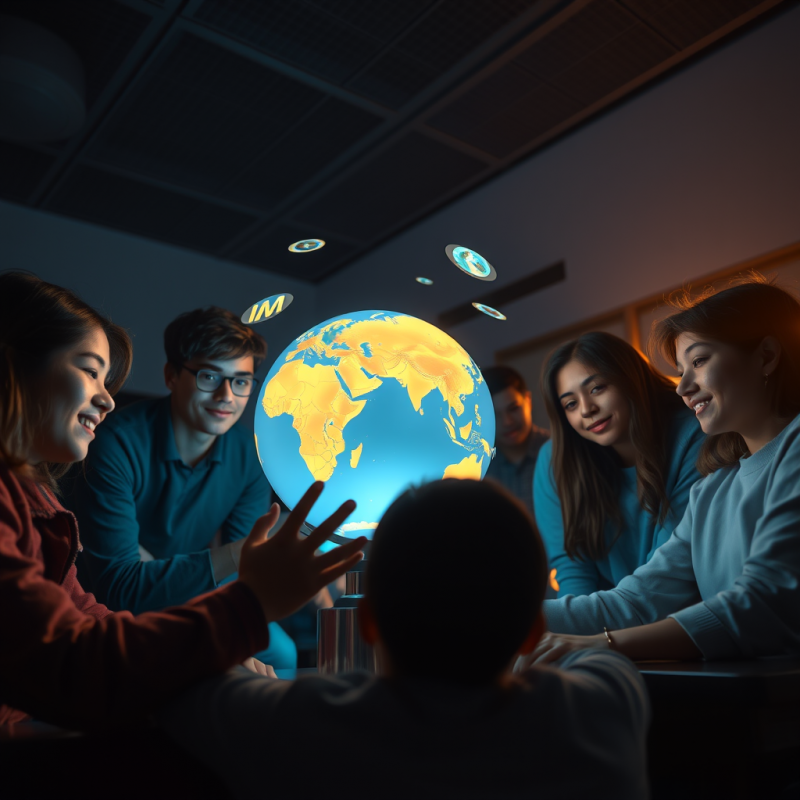 Low-angle Shot of a Diverse Group of Students Huddled A...