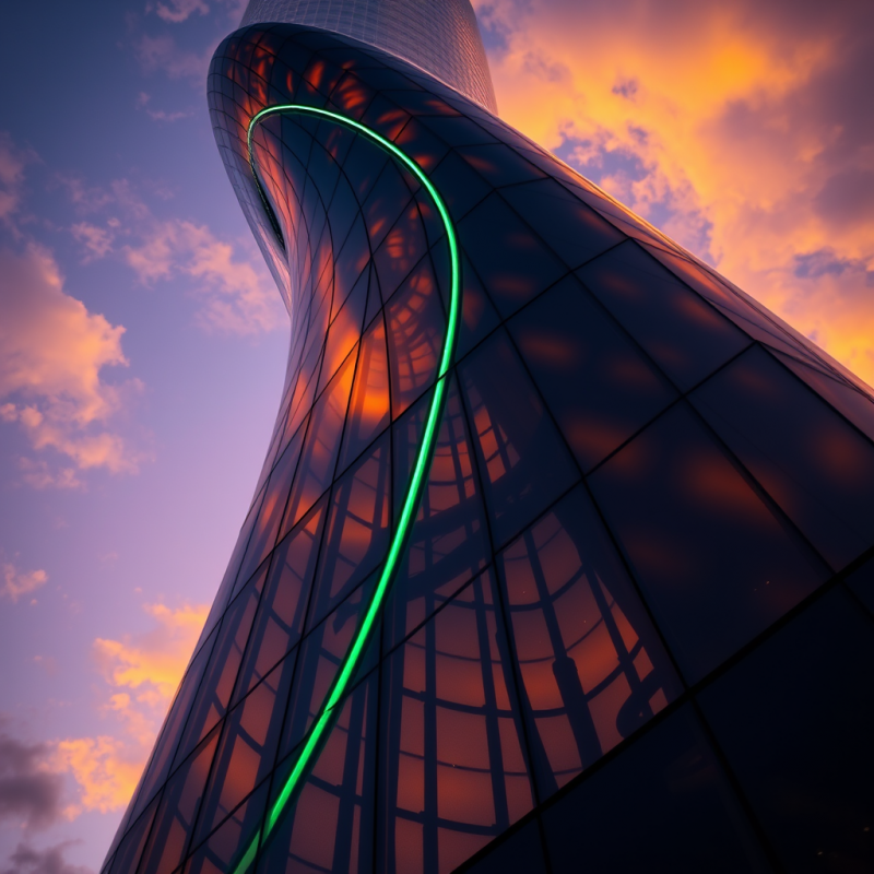 Low-angle Shot of a Futuristic