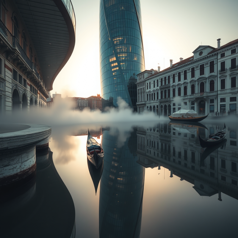 Low-angle Shot of a Futuristic