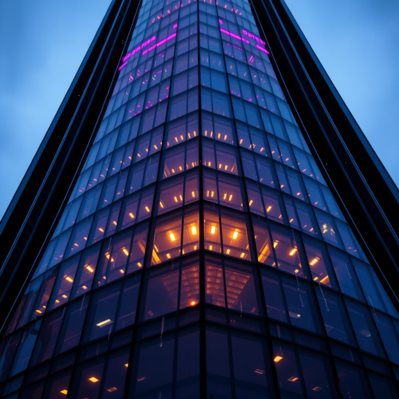 Low-angle Shot of a Futuristic