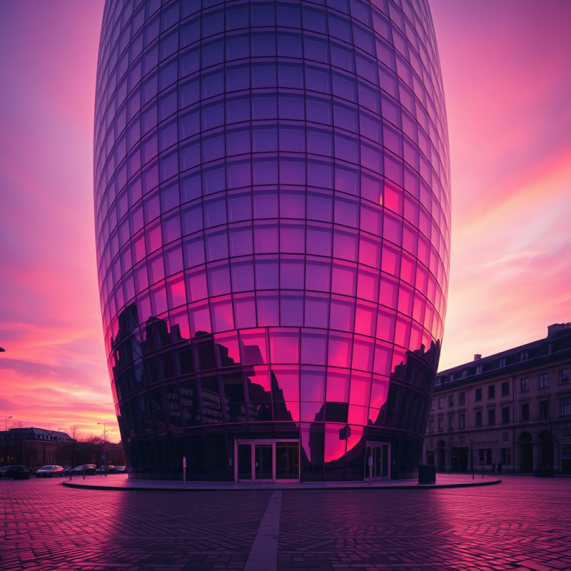 Low-angle Shot of a Futuristic