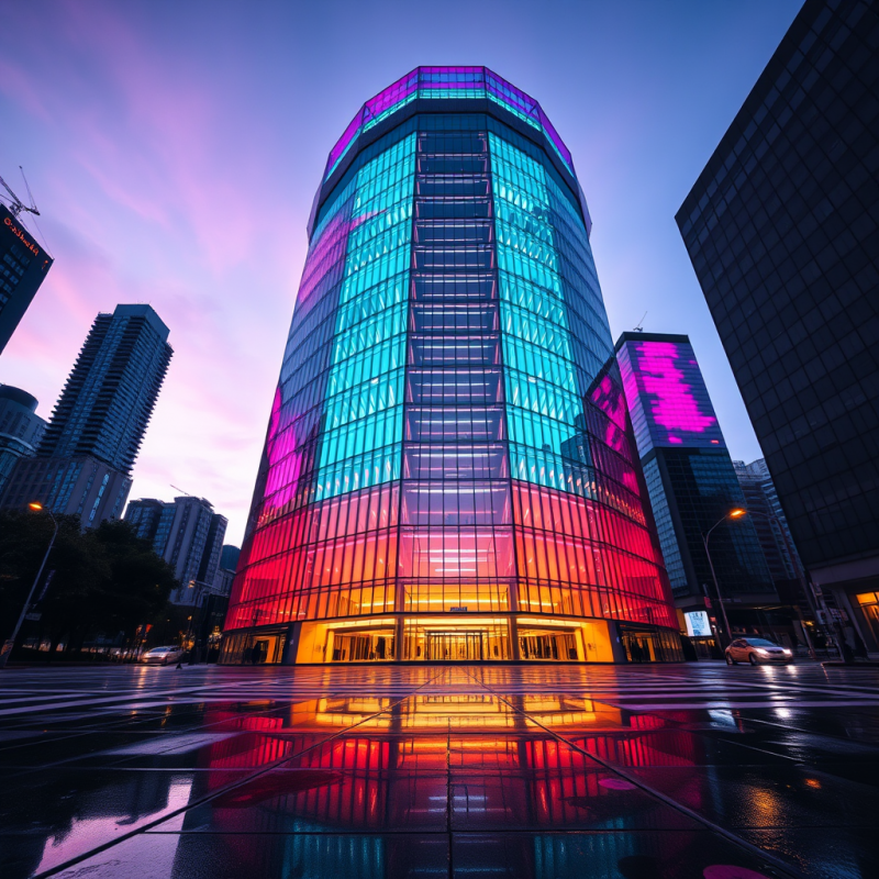 Low-angle Shot of a Futuristic