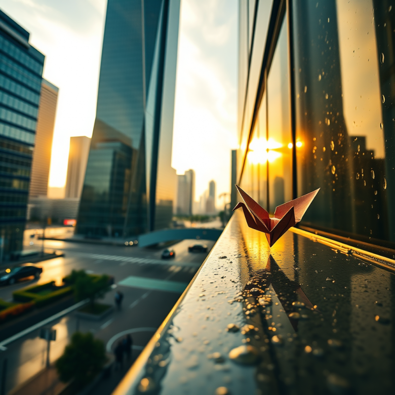 Low-angle Shot of a Futuristic Glass Skyscraper at Gold...