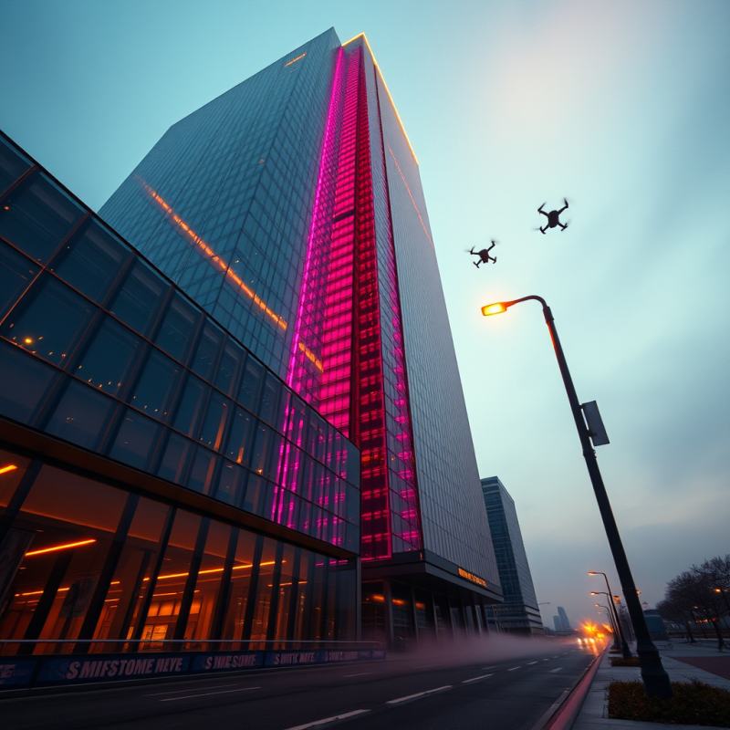 Low-angle Shot of a Hypermodern Glass Skyscraper at Gol...