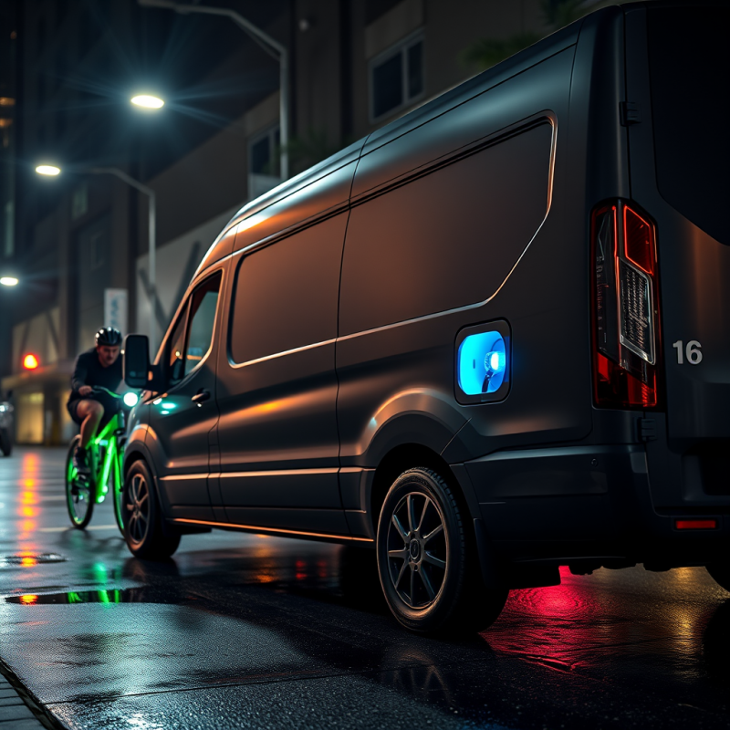 Low-angle Shot of a Matte-black Hydrogen Fuel Cell Van ...