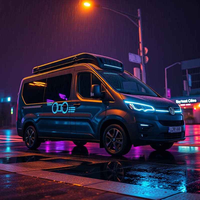 Low-angle Shot of a Matte-black Self-driving Electric V...