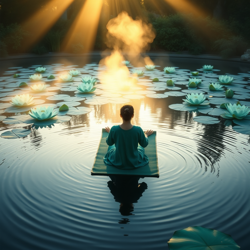 Low-angle Shot of a Person in a Matte Emerald Green Robe