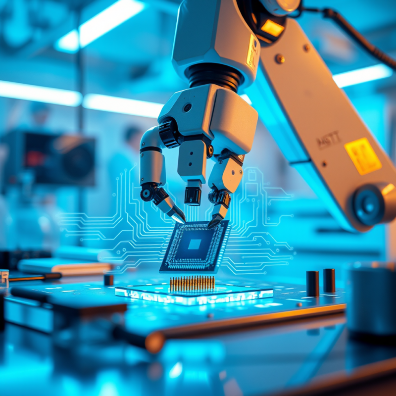 Low-angle Shot of a Robotic Arm Delicately Assembling A...