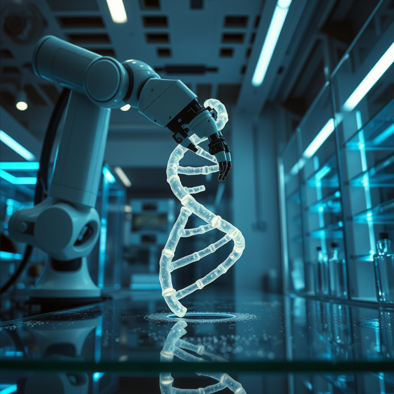 Low-angle Shot of a Robotic Arm Delicately Assembling A...