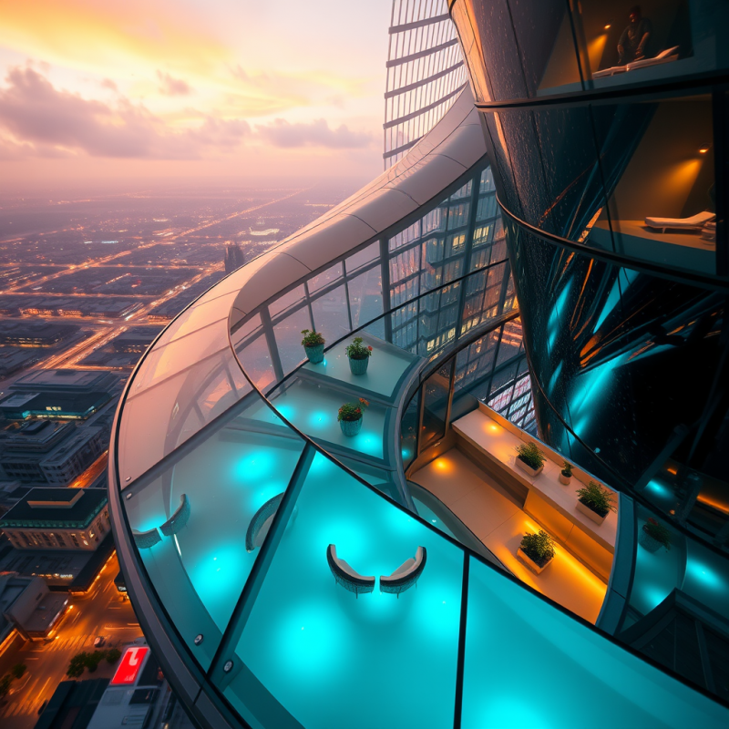 Low-angle Shot of a Spiral Glass-and-steel Tower Spiral...