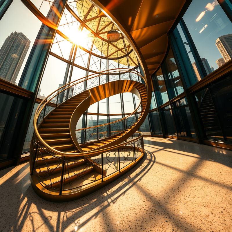 Low-angle Shot of a Spiraling