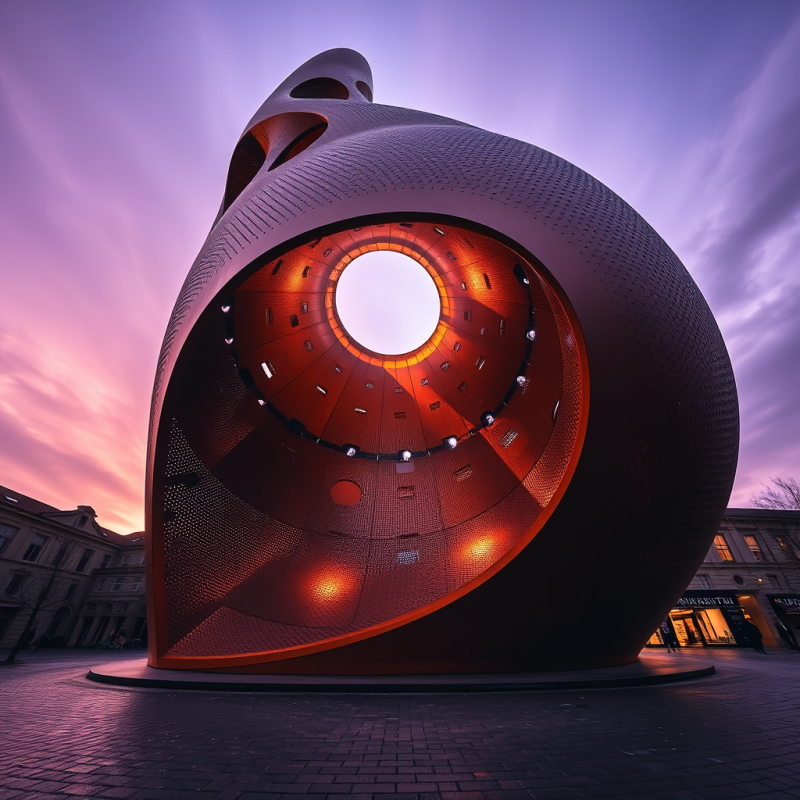 Low-angle Shot of a Spiraling